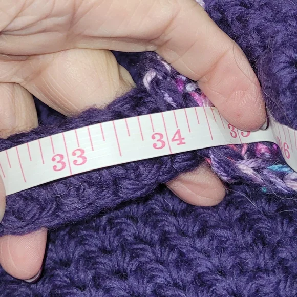 Handcrafted Purple Crochet Market Bag - Picture 5 of 5